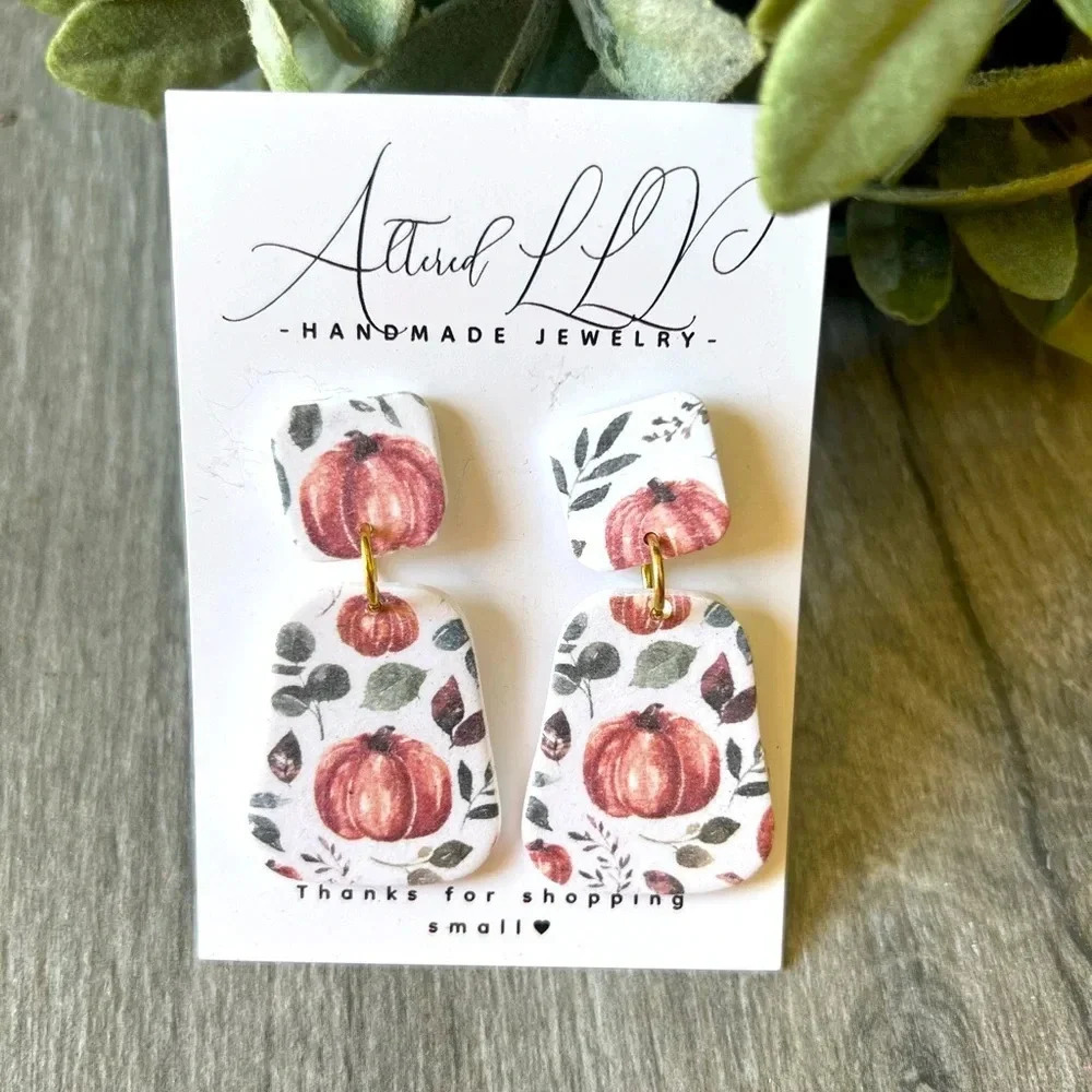 2/$30 Handmade- Pumpkin Garden Dangle